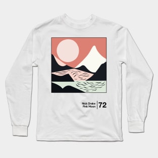 Nick Drake - Pink Moon - Minimalist Illustration Design Long Sleeve T-Shirt